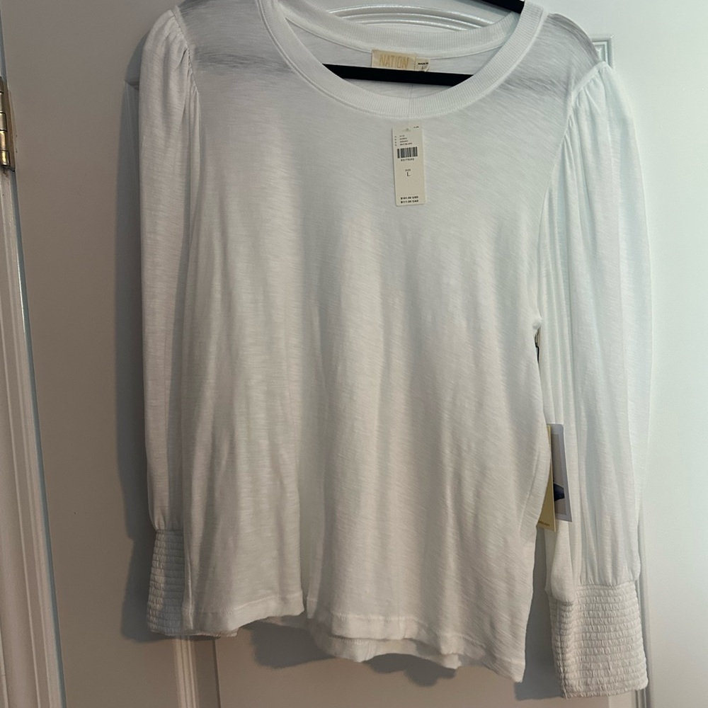 Nation LTD Classic White Long Sleeve Tee